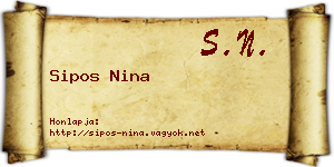 Sipos Nina névjegykártya