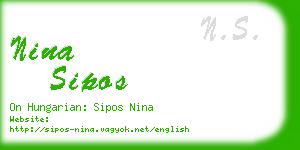 nina sipos business card